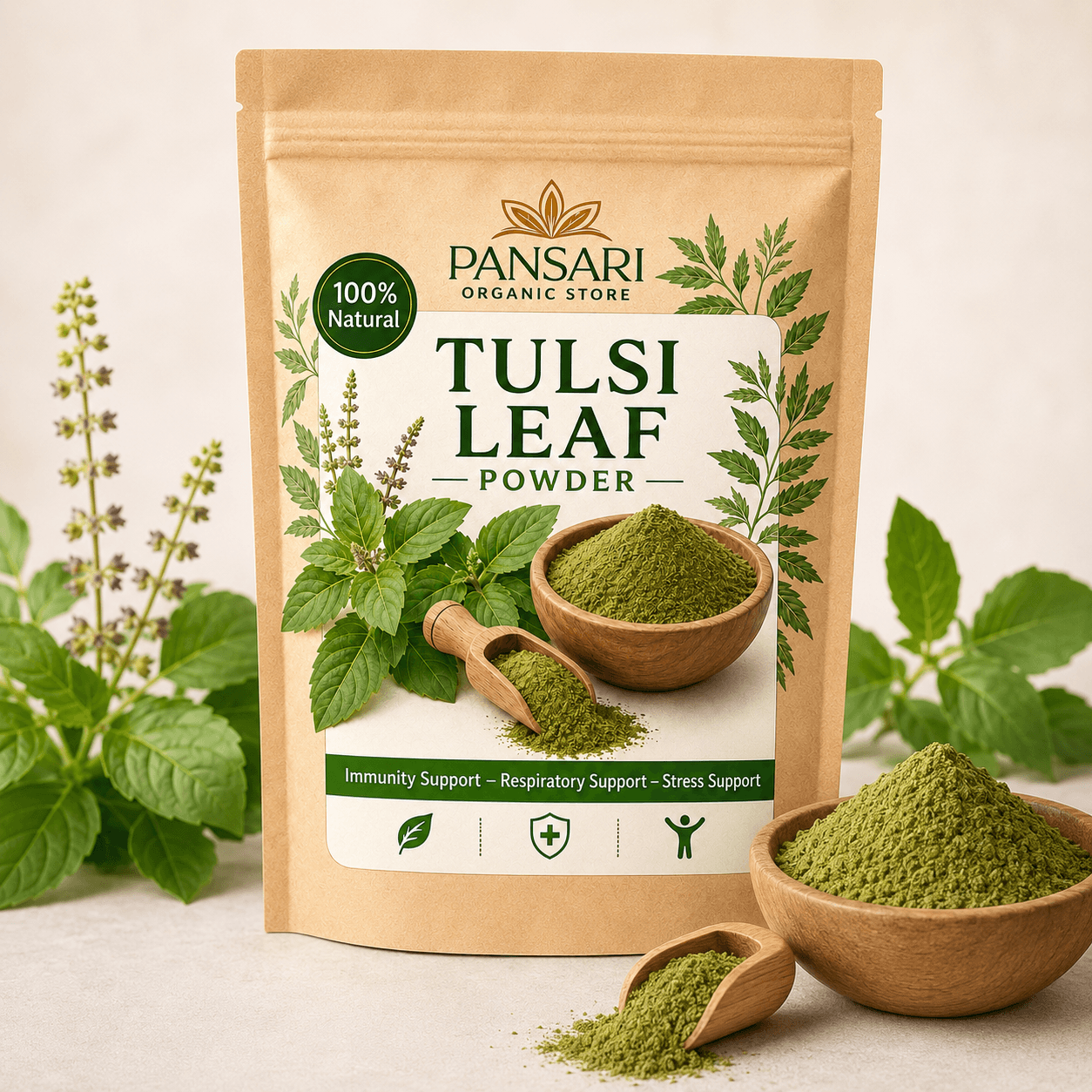 Premium Pure Tulsi Powder image 2