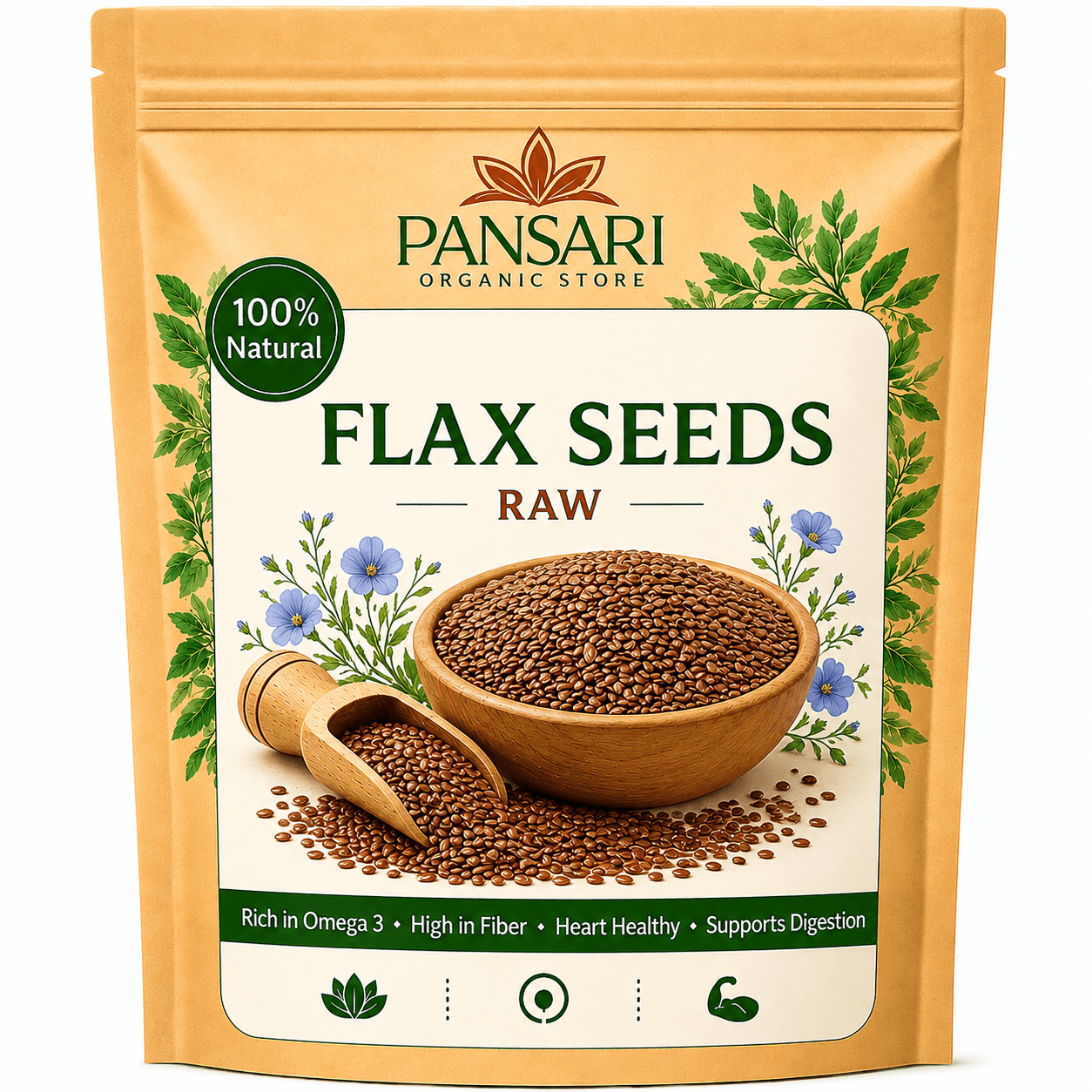 Organic Flax Seeds Premium Quality Natural Seeds