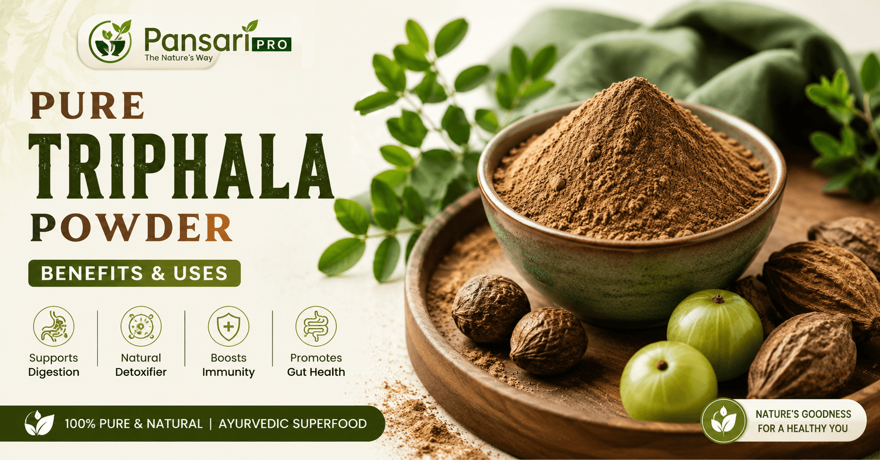 Triphala Powder Benefits, Uses, Dosage & Side Effects | Pure Ayurvedic Triphala Powder